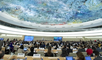 A general view of participants during of the 33nd ordinary session of the Human Rights Council.