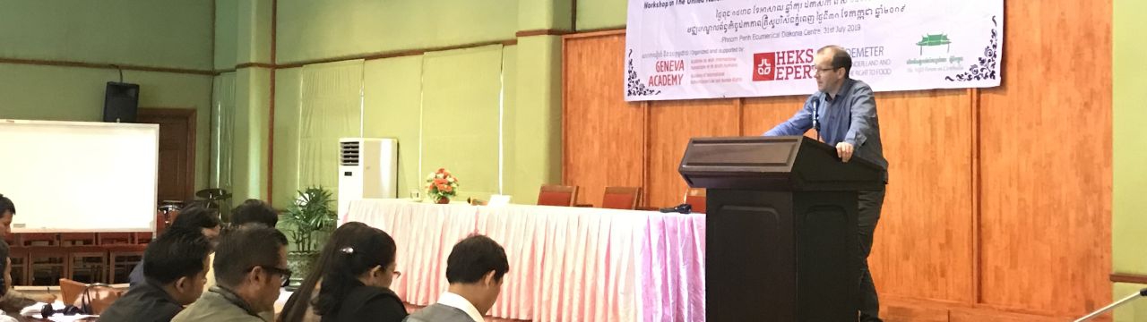 Dr Christophe Golay during the training course in Cambodia