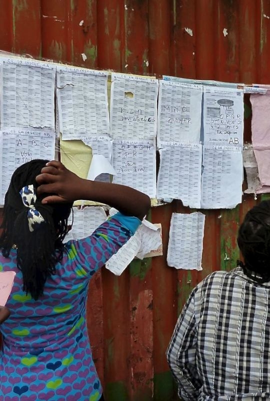 DRC, Voters list at polling station Afia Katindo in Goma. 