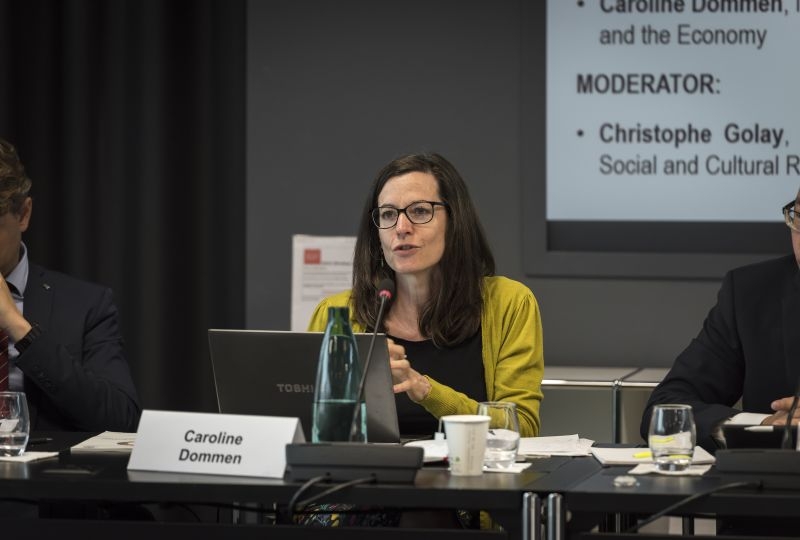 Caroline Dommen at the 2019 Annual Conference of the Geneva Human Rights Platform