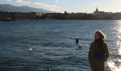 Sharon Braekman at the Bains des Pâquis in Geneva