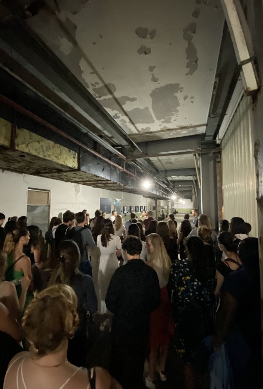 Students during a visit at the Srebrenica Memorial Center