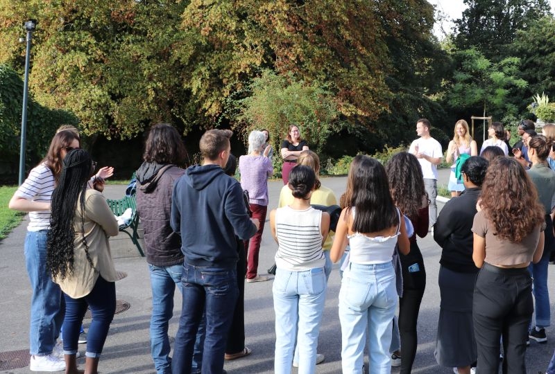 Group session of students during intercultural workshop