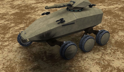A computer graphic simulation of a Future Protected Vehicle