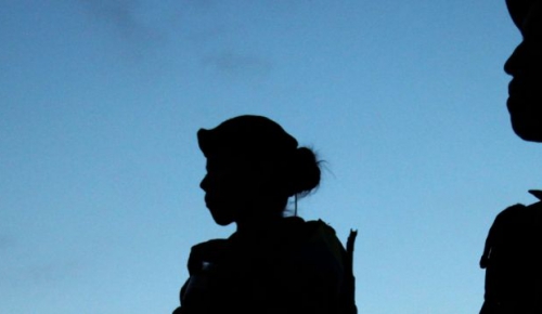 Colombia, Mountains in the Valle del Cauca region, between Santander de Quilichao et Popayan. FARC-EP (Revolutionary Armed Forces of Colombia) combattants. 